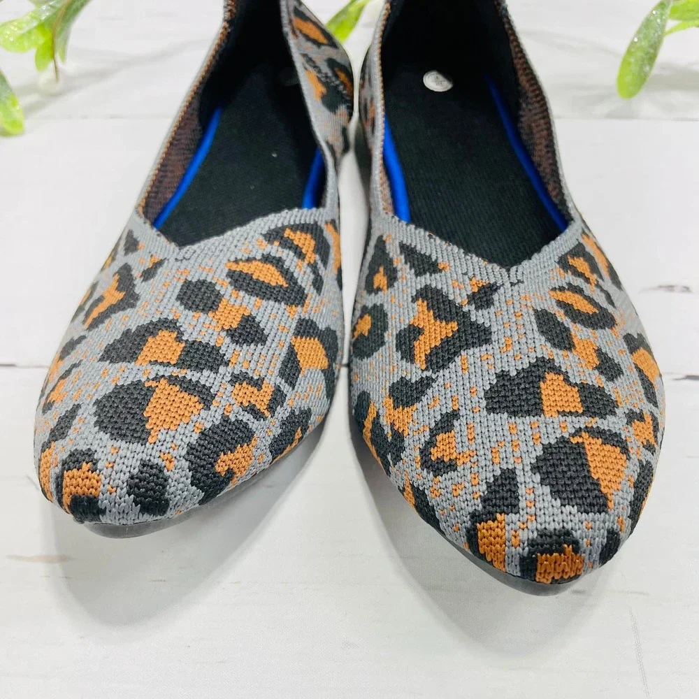NEW Evglow Ballet Style Gray Leopard Print Flats- Size 9 - Picture 3 of 9